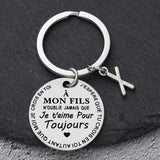 Porte-clé à offrir "Mon fils" ou "Ma fille" avec initiale