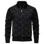 Gilet Col Cheminé Tricoté Motifs Géométrique