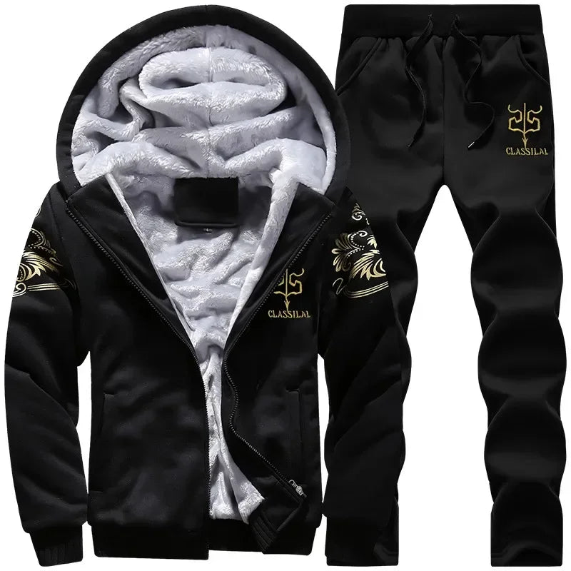 Ensemble Jogging Décontracté à Doublure Chaude - Gilet + Jogging