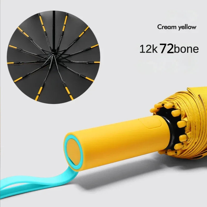 Grand Parapluie ULTRA souple et résistant - 72 arceaux en fibre de verre
