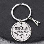 Porte-clé à offrir "Mon fils" ou "Ma fille" avec initiale