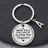 Porte-clé à offrir "Mon fils" ou "Ma fille" avec initiale