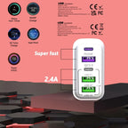 Chargeur 240W Rapide 3 Ports USB & 2 Type-C + Chargeur