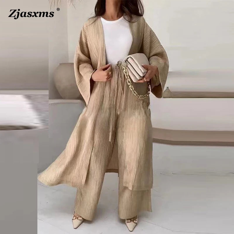 Ensemble 2PCS en crepon Chic & Cosy - Cardigan & Pantalon
