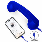 Combiné Téléphonique Rétro Filaire pour Smartphone avec Micro – Jack 3,5 mm & Type-C + Adaptateur USB-C Offert