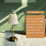 Lampe de Chevet LED Tactile - Abat-Jour Plissé