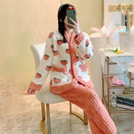 StrawBerry Pyj - Pyjama en Flanelle CHAUD à Motifs Fraises