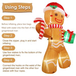 Bonhomme en Pain d'épice gonflable de Noël avec lumières LED - 2,4M