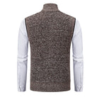Gilet sans manches à maille col cheminé Homme