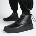Baskets montantes en cuir véritable - Homme