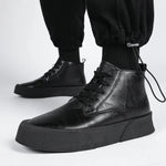 Baskets montantes en cuir véritable - Homme