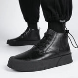 Baskets montantes en cuir véritable - Homme