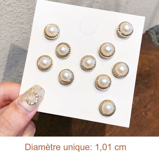 Ensemble de Boutons de Broche en Perles (20 pièces)