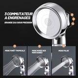 Pommeau de douche Filtrant Turbocompressé 3 Modes