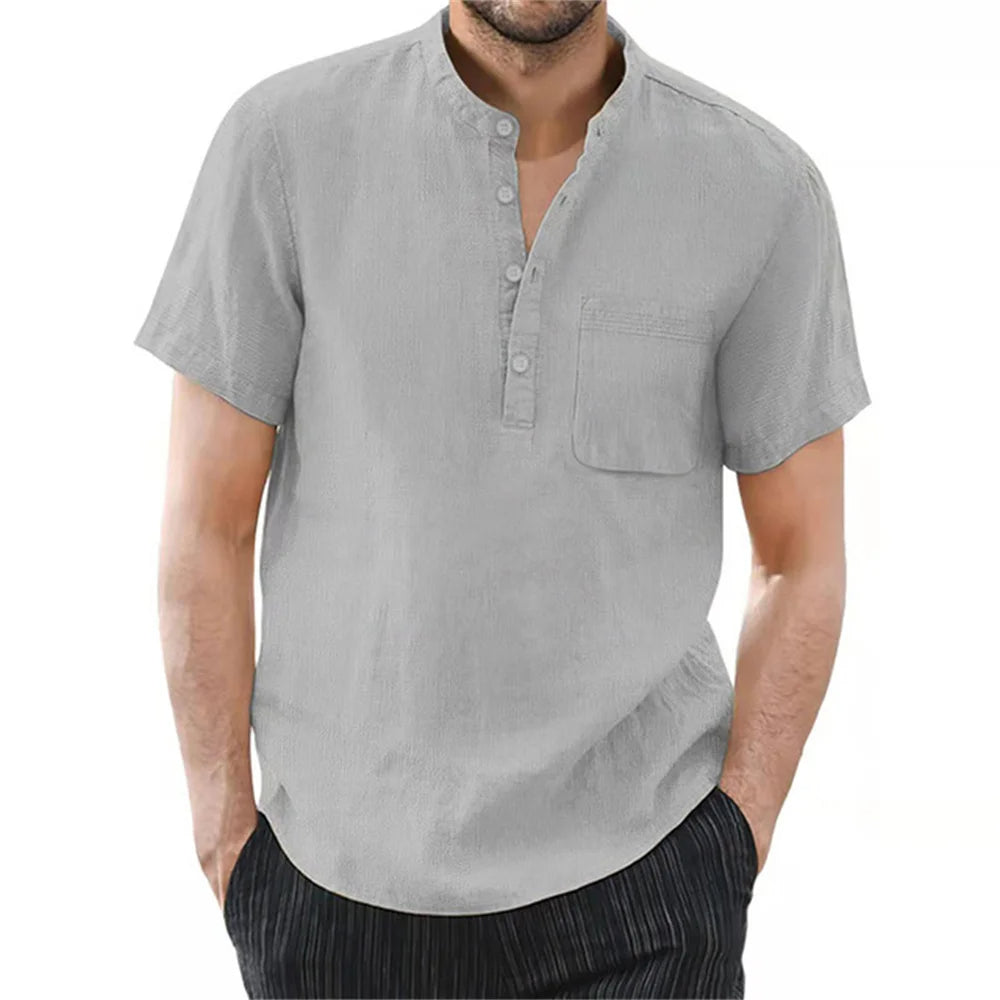 Chemise en lin respirant pour homme