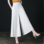 Pantalon Jupe-culotte - Détails boutons à pont