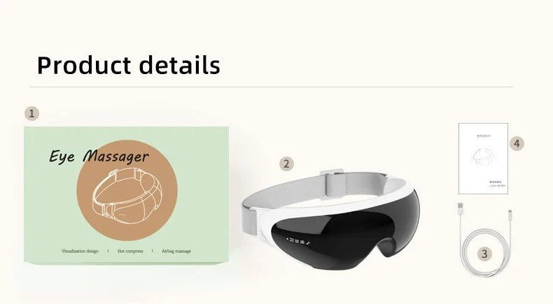 Masseur oculaire relaxant et chauffant Bluetooth