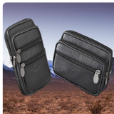 Set de 2 sacoches ceinture multipoche en cuir PU