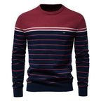 Pull fine Maille Marinière à Col rond - Homme