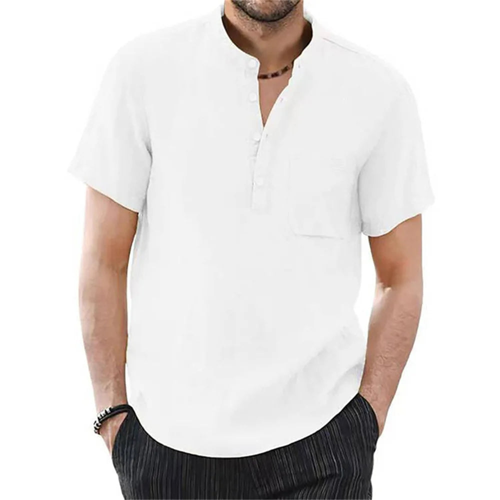 Chemise en lin respirant pour homme