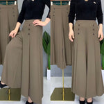 Pantalon Jupe-culotte - Détails boutons à pont