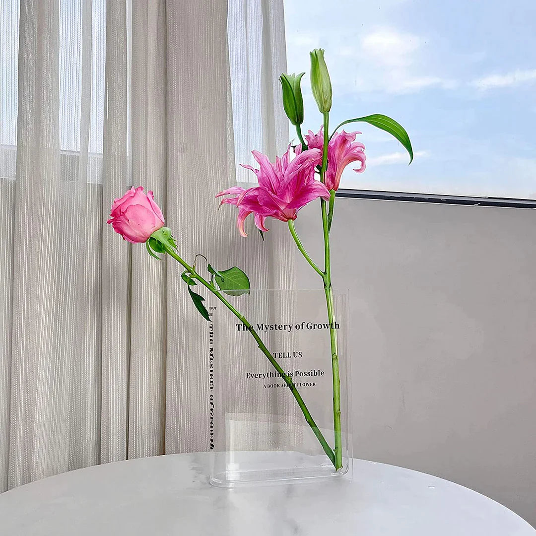 Vase décoratif en livre pour fleur