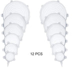 Lot de 12 Couvercles en silicone extensible