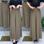 Pantalon Jupe-culotte - Détails boutons à pont