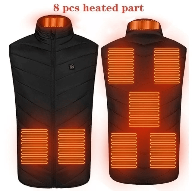 Gilet Chauffant Electrique - 8 Zones chauffantes