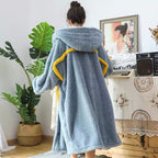 Peignoir cocooning épais à capuche