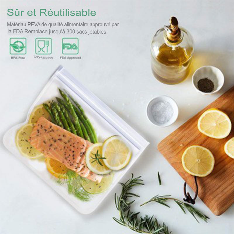 Lot de 14 Sacs alimentaires de conservation réutilisables