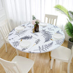 Patterned waterproof elastic round tablecloth