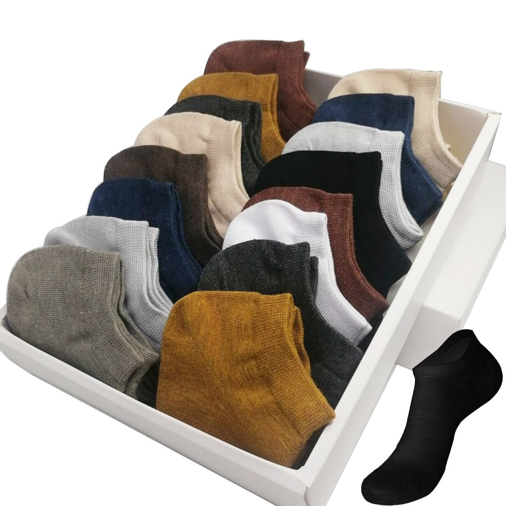 Lot de 10 Paires de Socquettes en Fibre de Bambou