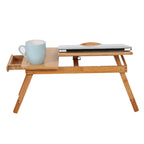 Table d'appoint pliable en bambou pour ordinateur portable
