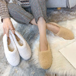 Mocassins d'intérieur en laine véritable