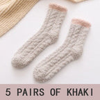 x5 Pastel fluffy socks
