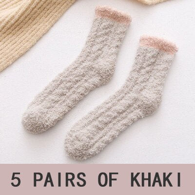 x5 Pastel fluffy socks