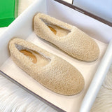 Mocassins d'intérieur en laine véritable