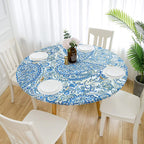 Nappe ronde élastique imperméable à motifs