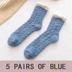 x5 Pastel fluffy socks