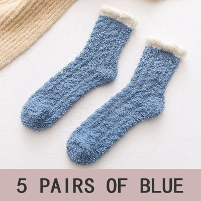 x5 Pastel fluffy socks