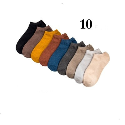 Lot de 10 Paires de Socquettes en Fibre de Bambou