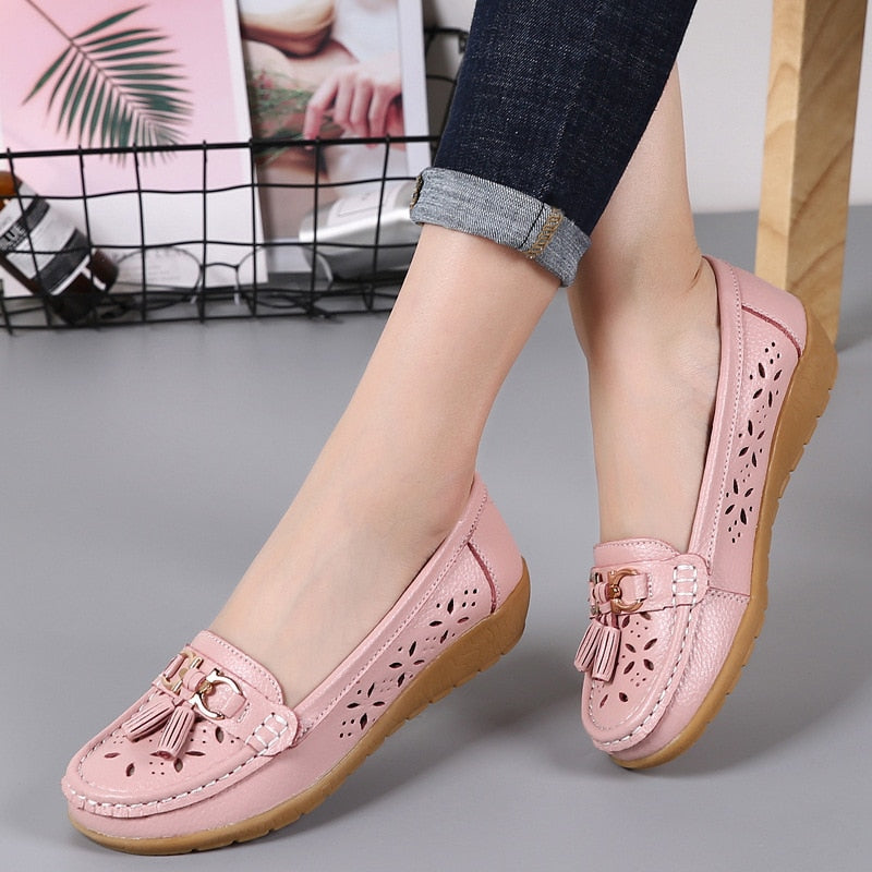 DANA - Ballerine en cuir décontactéé