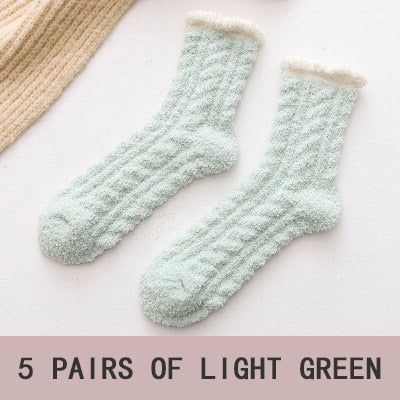 x5 Pastel fluffy socks