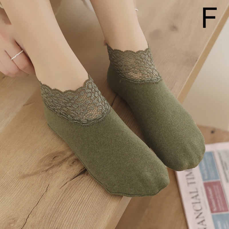 3x Chaussettes basses thermiques à dentelle