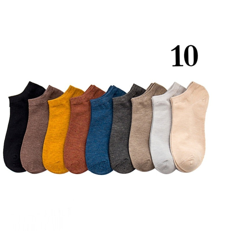 Lot de 10 Paires de Socquettes en Fibre de Bambou