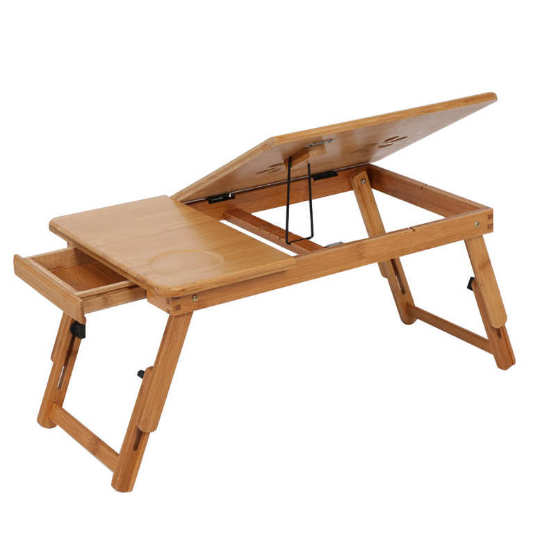 Table d'appoint pliable en bambou pour ordinateur portable