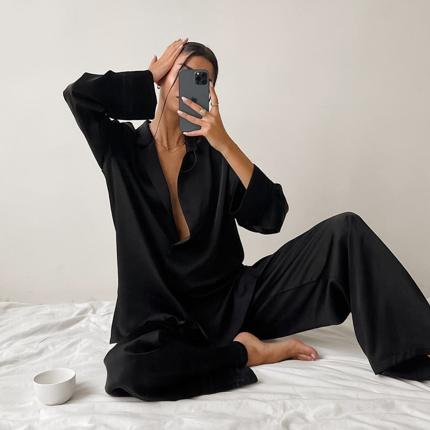 Pyjama ample en satin