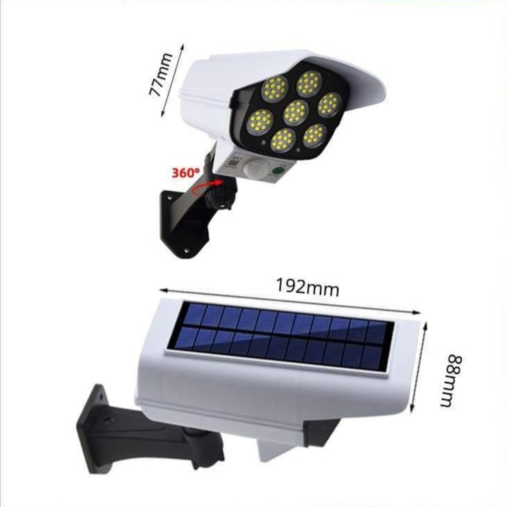 Lampe LED solaire rotative avec système PIR