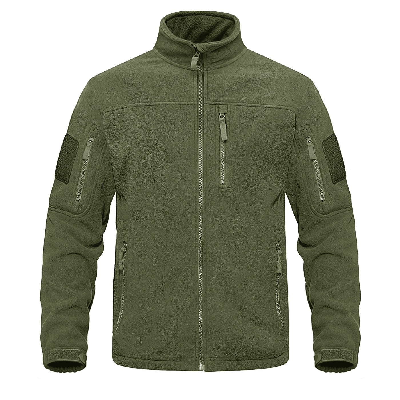 Military Fleece Jacket with Zippered Pockets